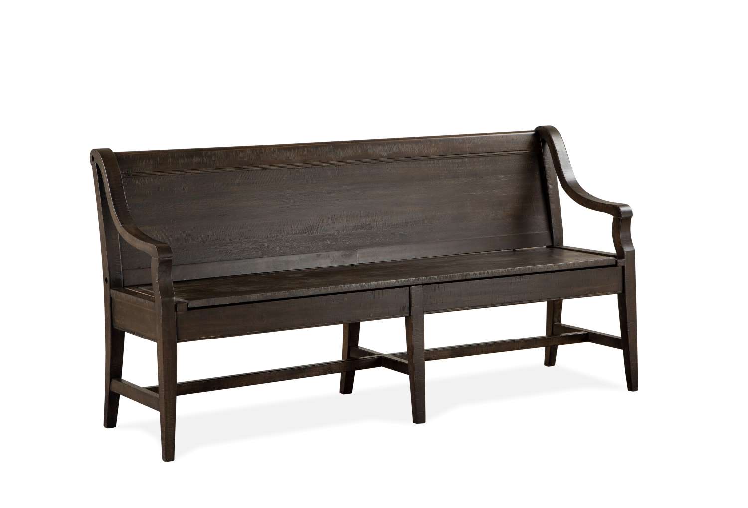 Westley Falls Bench with Back and Storage - Brown