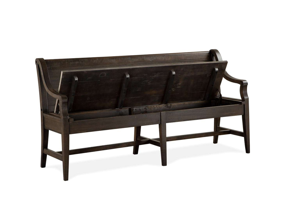 Westley Falls Bench with Back and Storage - Brown