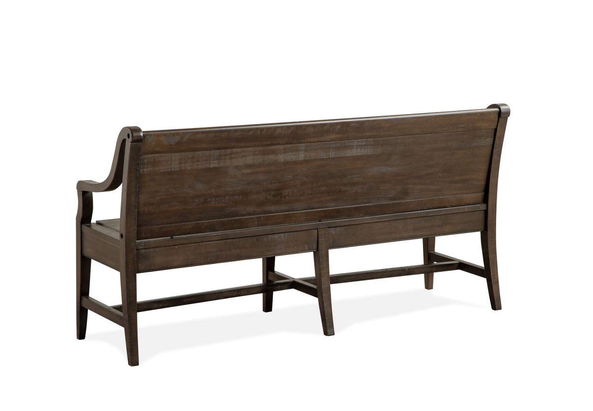 Westley Falls Bench with Back and Storage - Brown