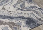 Intrepid Rushing Water Area Rug - 5' X 8' - Blue/Cream