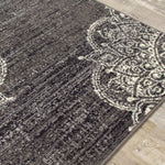 Fiona Medallion Stamps Area Rug - 5' X 7' - Grey/Cream