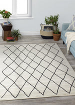 Meridian Pen-Drawn Trellis Lines Area Rug - 5' X 8' - Grey