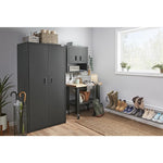 Ready-to-assemble 3/4-door Modular Gearbox - Hammered Granite Storage Solution