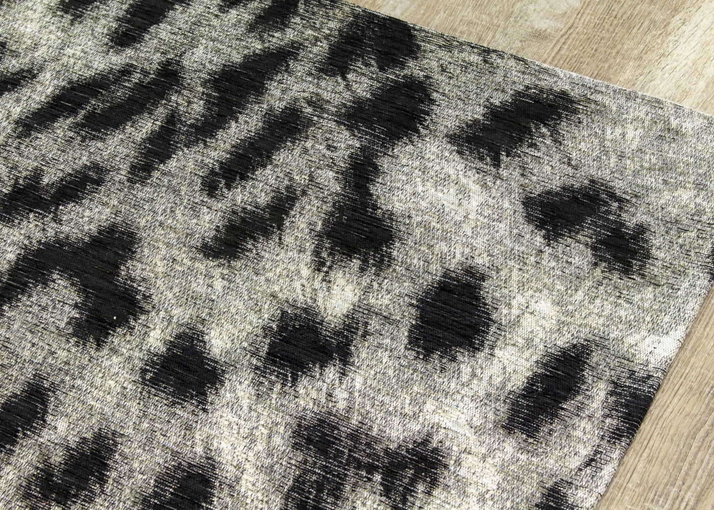 Kathy 7'10" X 10'10" Leopard Print Rug - Grey Black  Area Rug