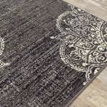 Fiona Medallion Stamps Area Rug - 8' X 10' - Grey/Cream