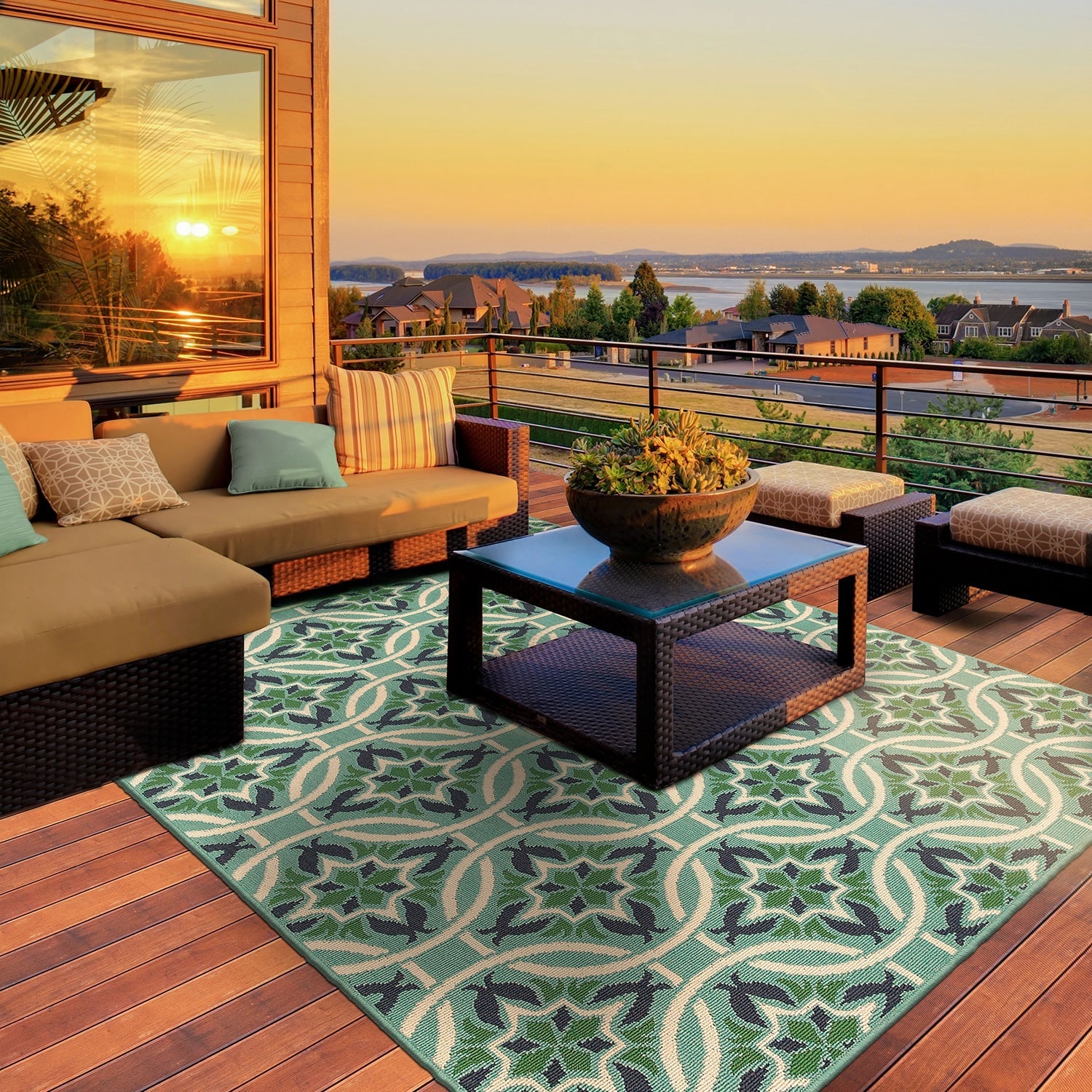 Sarasota 5868L Floral Indoor/Outdoor Area Rug (7'10" Round)