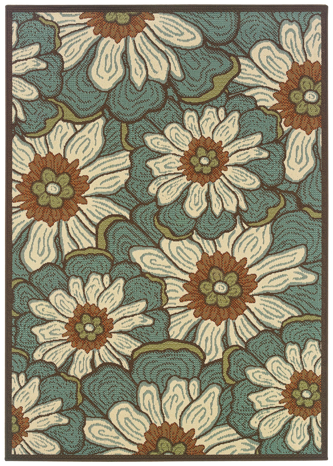 Castle 3444M Floral Indoor/Outdoor Area Rug (8'6" x 13')