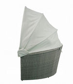 Island Pebbles Patio Canopy Daybed with Ottoman - Beige/Grey