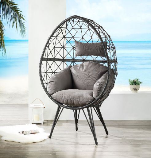 Carnduff Outdoor Egg Chair - Grey/Black
