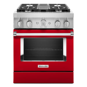 KitchenAid Cuisinière intelligente bi-combustion 4,1 pi³ rouge passion KFDC500JPA