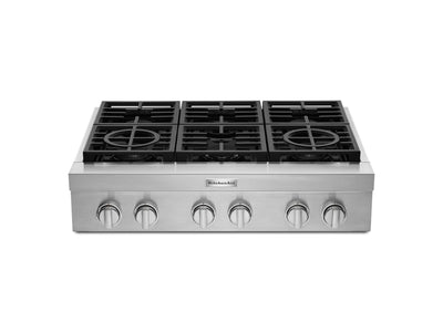 KitchenAid Surface de cuisson au gaz 36 po style commercial inox KCGC506JSS