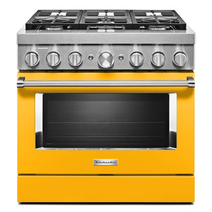 KitchenAid Cuisinière intelligente bi-combustion 5,1 pi³ poivron jaune KFDC506JYP