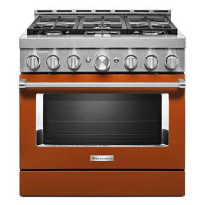 KitchenAid Cuisinière intelligente au gaz 5,1 pi³ orange brûlé KFGC506JSC