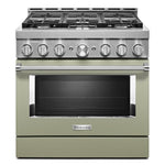 KitchenAid Matte Avocado Smart Freestanding Gas Range (5.1 Cu. Ft.) - KFGC506JAV