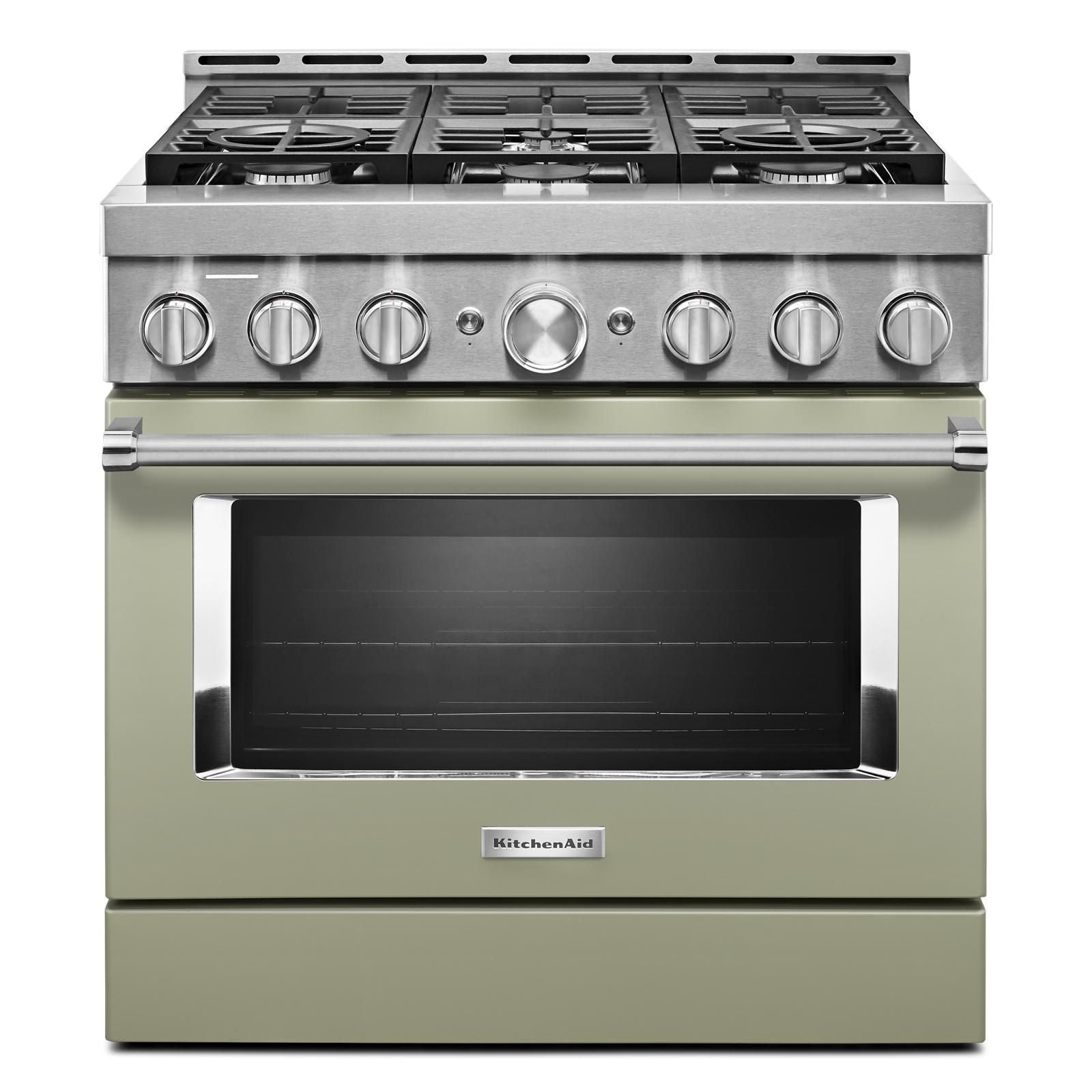 KitchenAid Matte Avocado Smart Freestanding Gas Range (5.1 Cu. Ft.) - KFGC506JAV