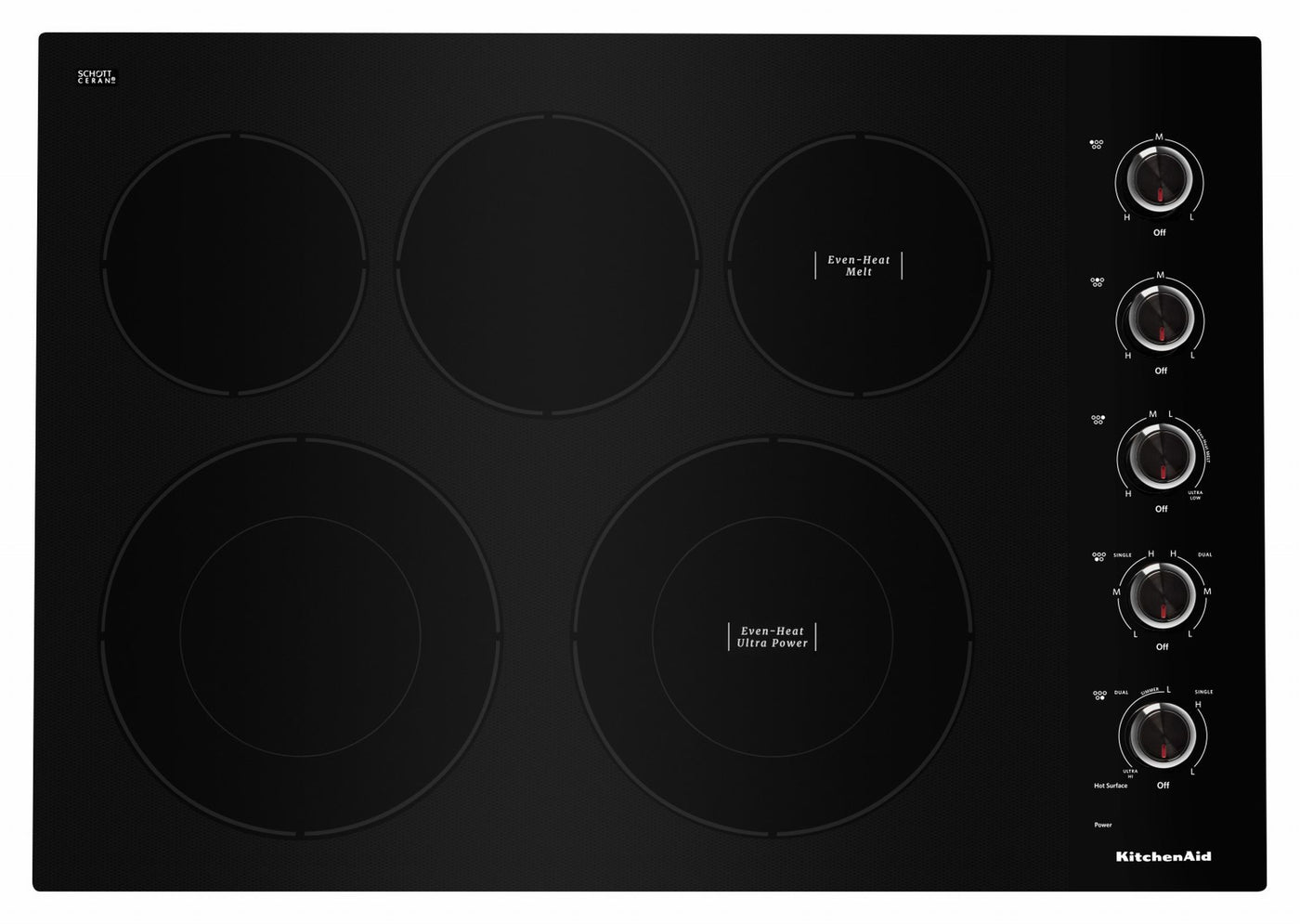 KitchenAid Black 30" Electric Cooktop - KCES550HBL