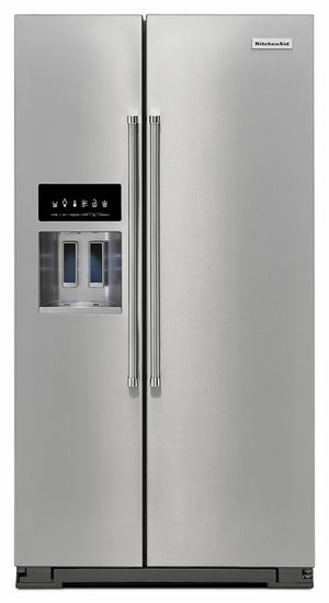 KitchenAid Réfrigérateur 24,8 pi³ côte à côte inox PrintShield® KRSF705HPS