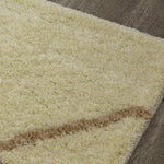 Finesse Lines Crossing Shag Area Rug - 8' X 11' - Cream/Beige