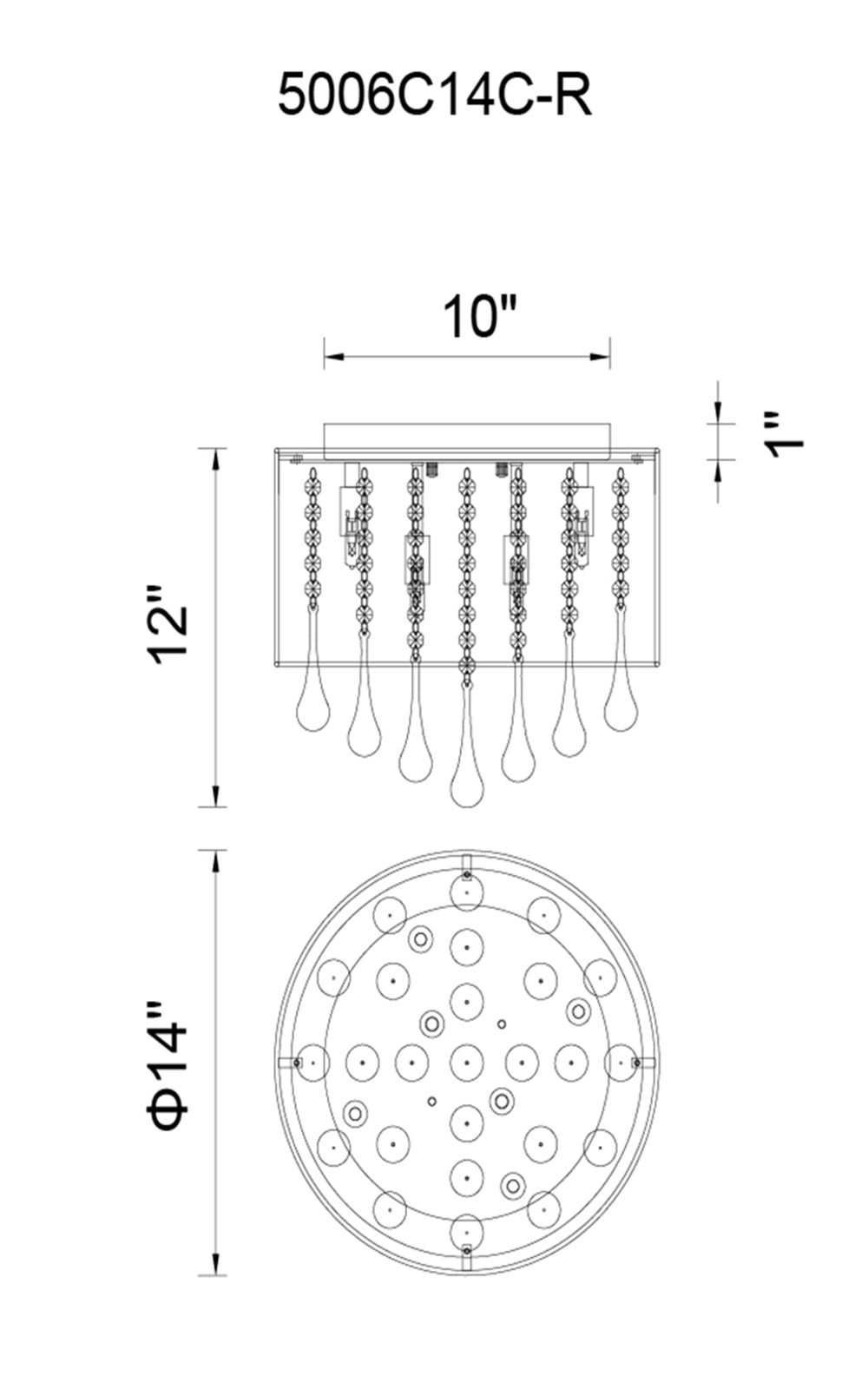 Water Drop - IV 6 Light Flush Mount - Chrome