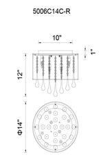 Water Drop - IV 6 Light Flush Mount - Chrome