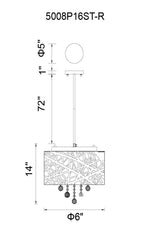 Eternity 6 Light Chandelier - Chrome