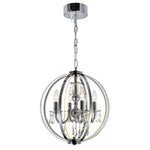 Bird Cage-Four Light Chandelier In A Caged Pendant