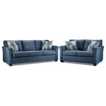 Gretchen Sofa and Loveseat Set - Blue
