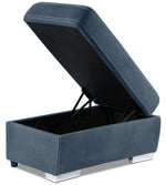 Simone 3-Piece Sectional with Left-Facing Pop-Up Bed - Blue