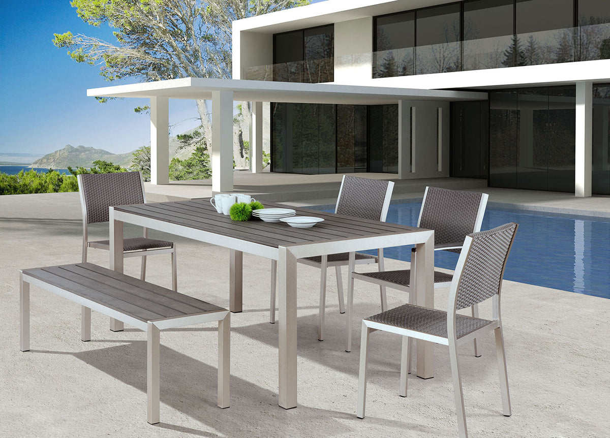 Campania Outdoor Dining Arm Chair - Silver - Set of 2