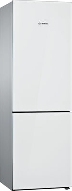 Bosch 800 Series 24" 10 Cu. Ft. White Glass Counter-Depth Bottom-Freezer Refrigerator - B10CB81NVW