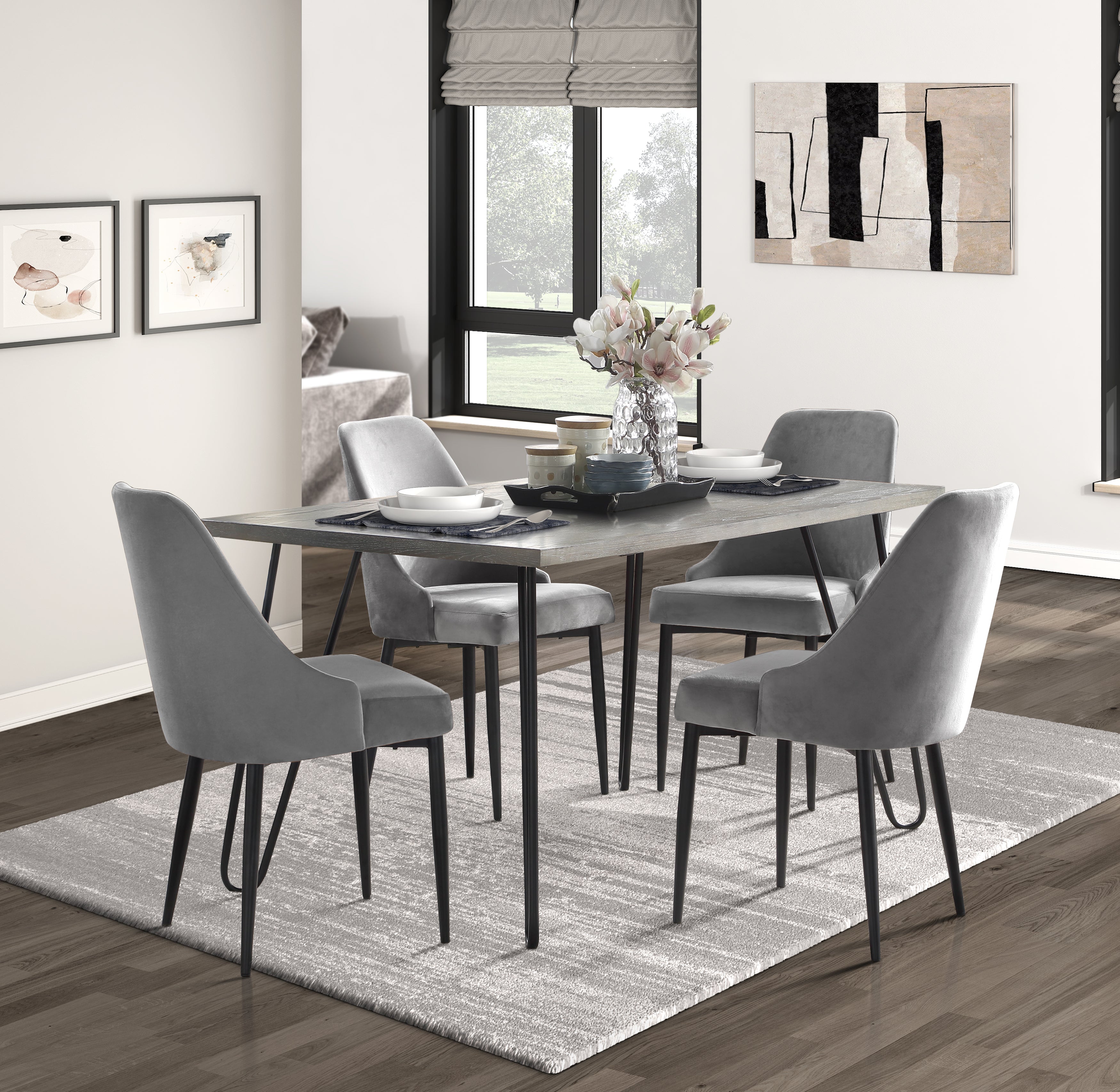 Alaia 5-Piece Dining Set - Grey