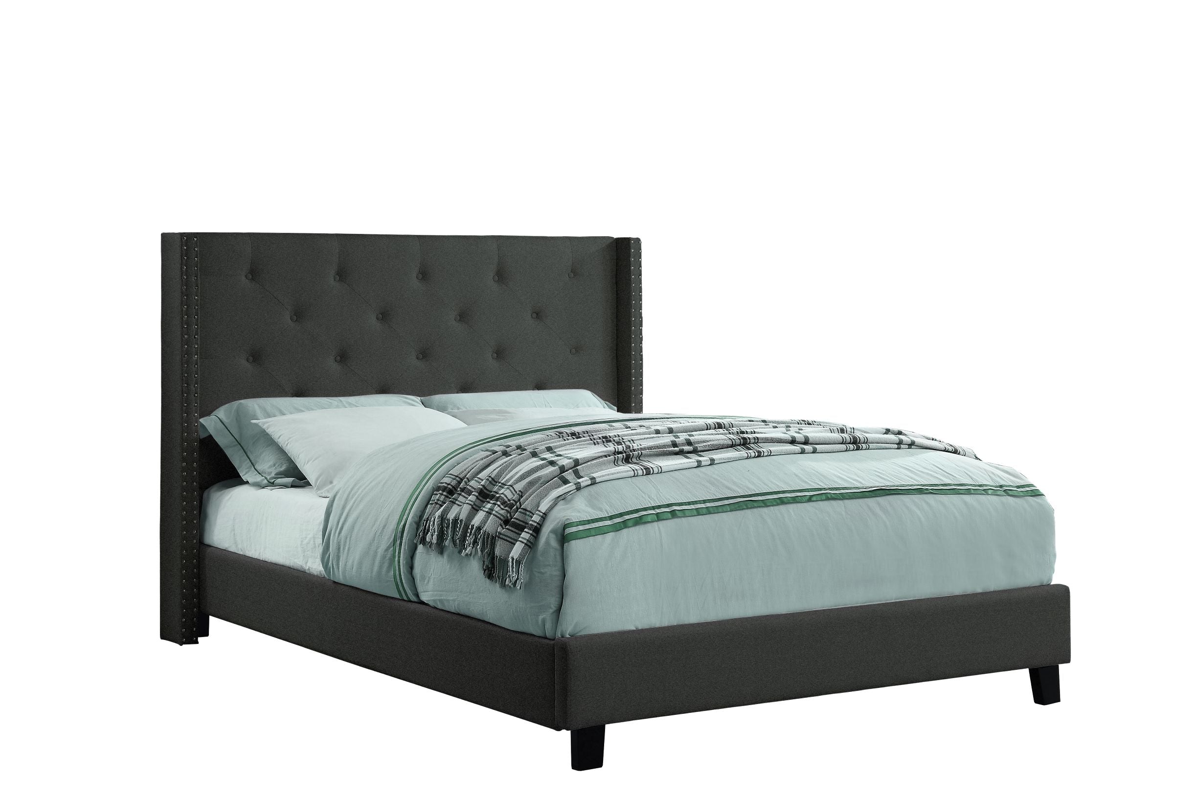 Audrey 3-Piece Queen Bed - Dark Grey
