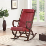Arthur Rocking Chair - Burgundy/Walnut