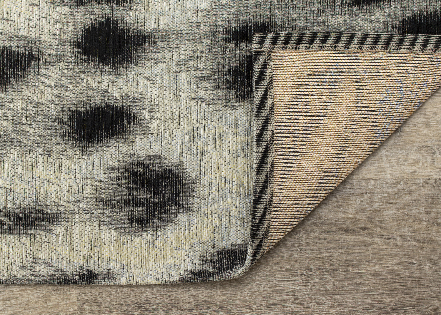 Kathy Leopard Print Area Rug - 5' X 8' - Grey/Black