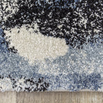 Easterly Uneven Stamps Rug - 8' X 11' - Cream/Blue/Grey