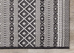 Jango Indoor/Outdoor Tribal Area Rug - 5' X 7' - Grey/Black