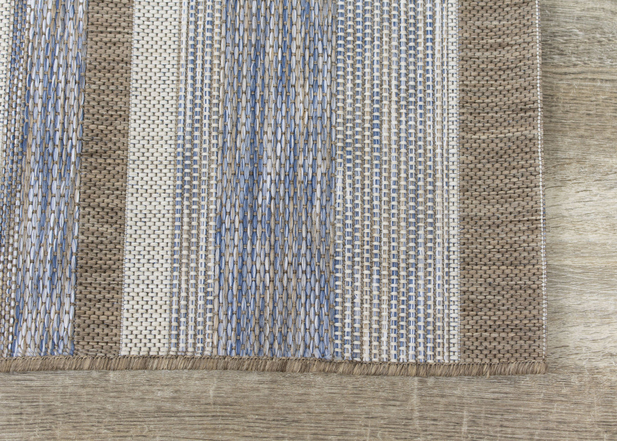Euclid 7'10" X 10'10" Indoor/Outdoor Banded Rug - Grey Brown Area Rug