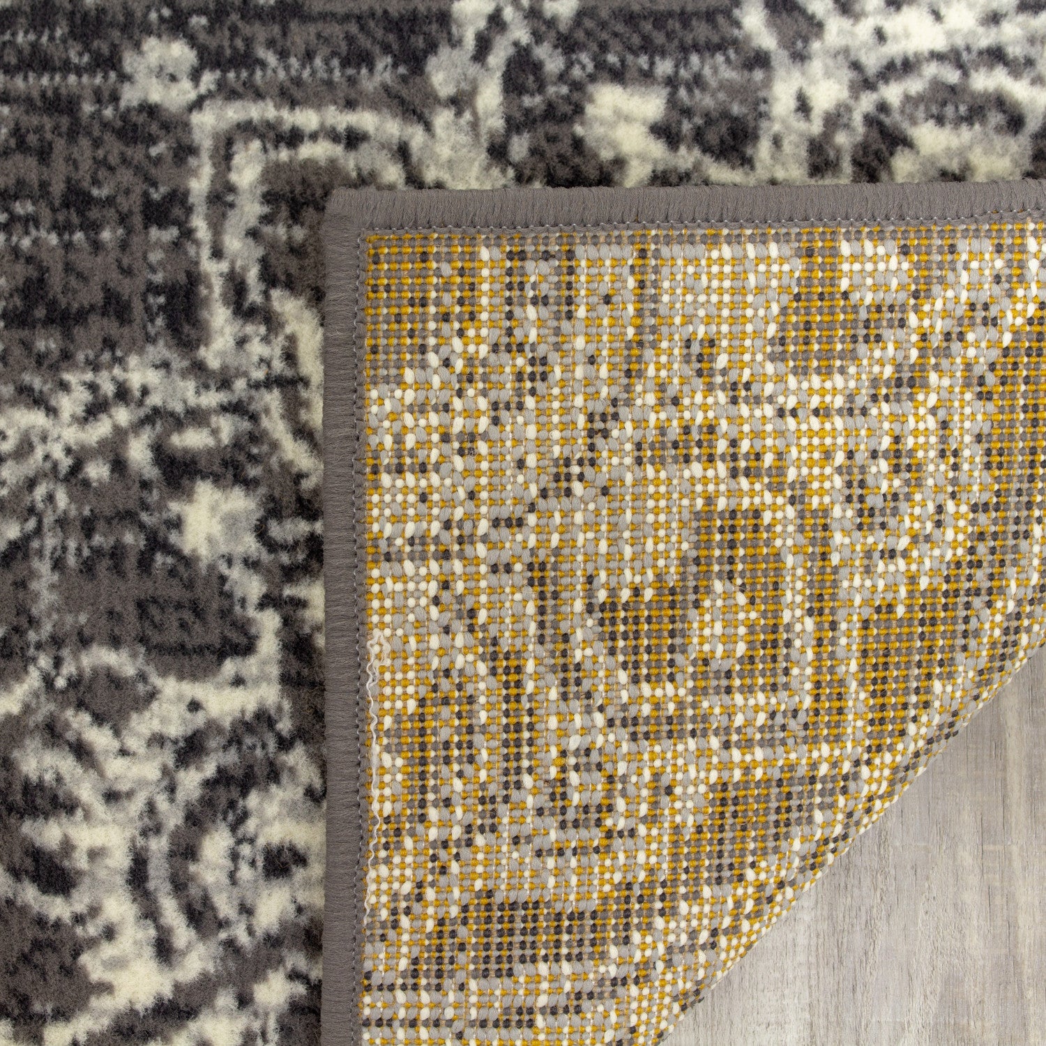 Fiona Medallion Stamps Area Rug - 5' X 7' - Grey/Cream