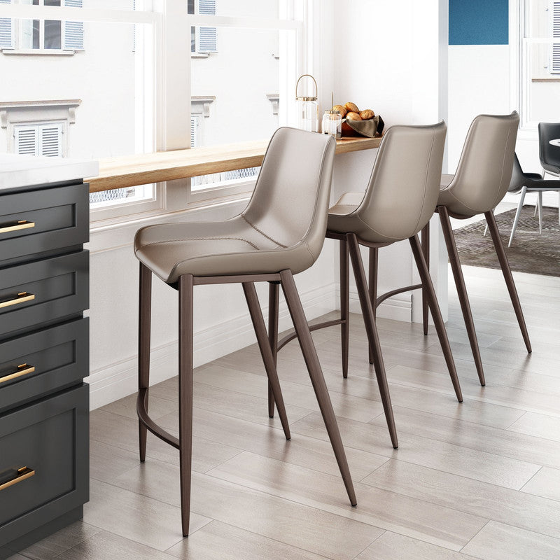 Teglberg Counter Height Stool - Greyish Brown/Walnut - Set of 2