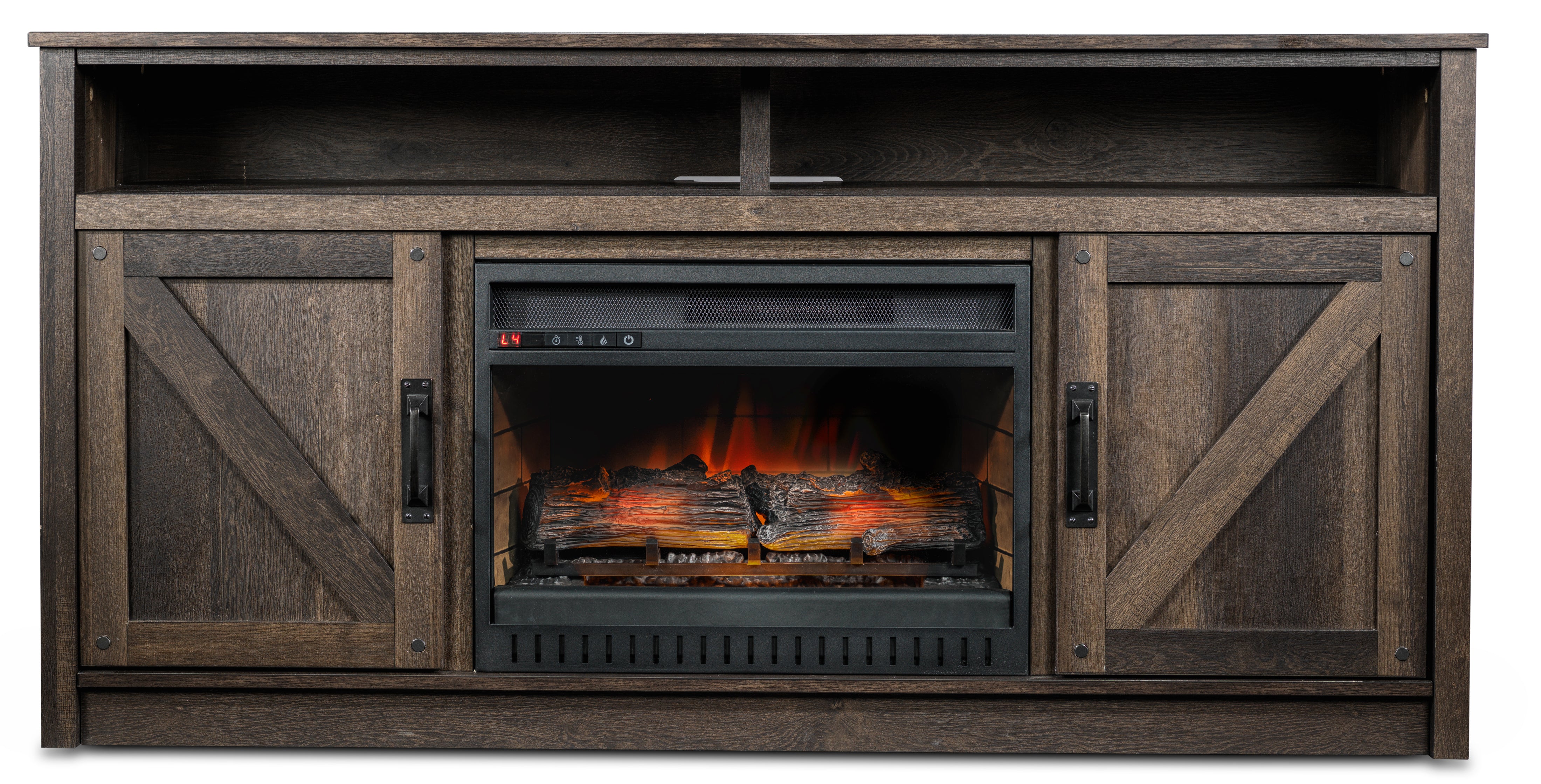 Noah 59.75" Fireplace TV Stand - Aged Oak