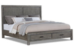 Copeland 6-Piece King Storage Bedroom Package - Wire-Brushed Grey