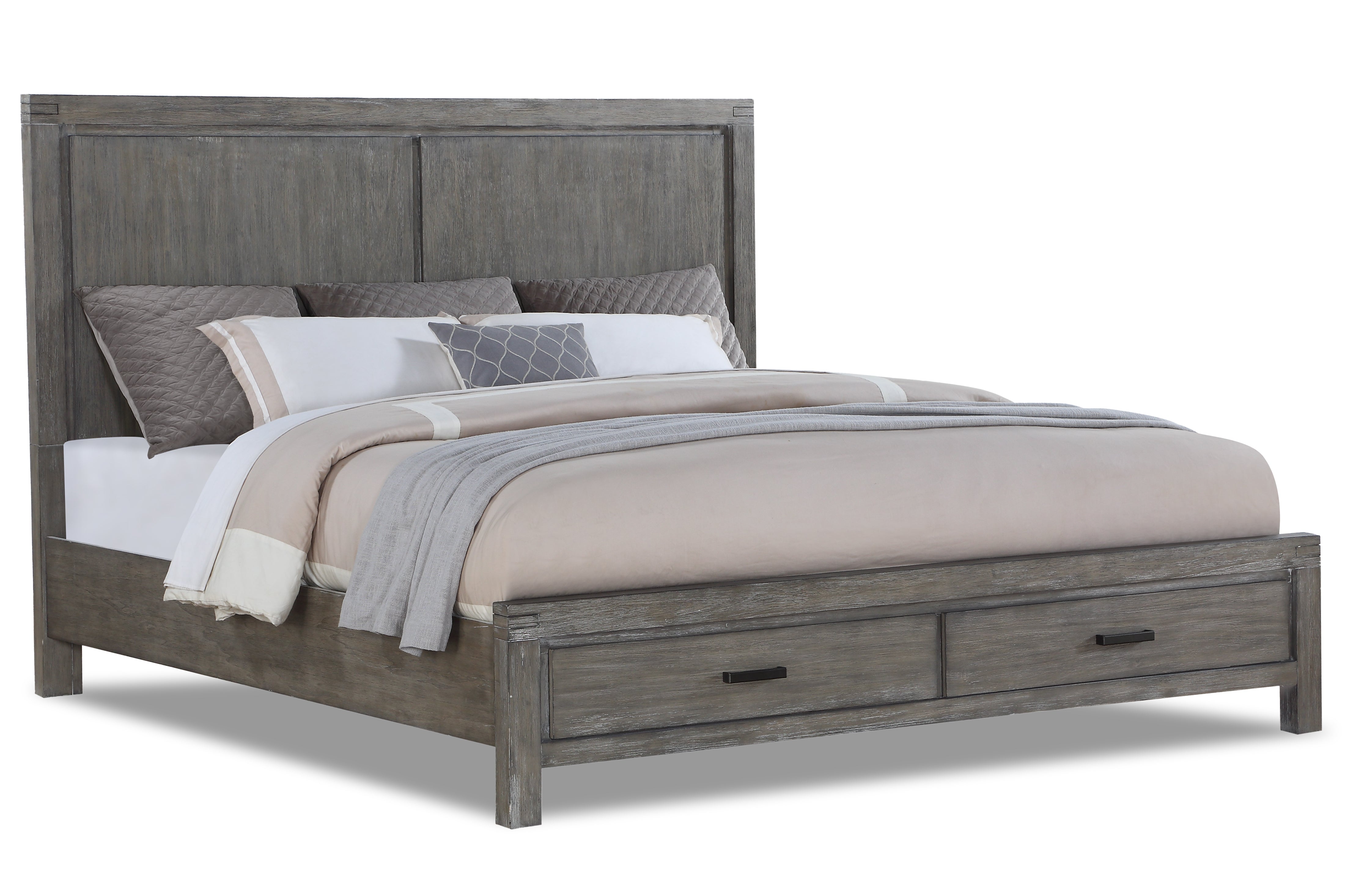 Copeland 6-Piece King Storage Bedroom Package - Wire-Brushed Grey