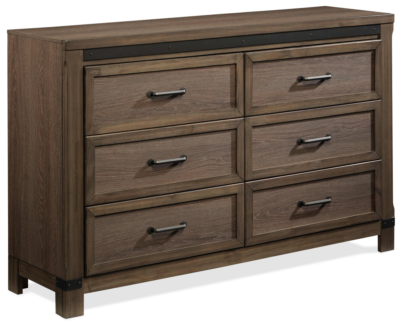 Rossco 6 Drawer Dresser - Rustic Oak