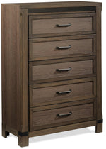 Rossco 5-Drawer Chest - Rustic Oak