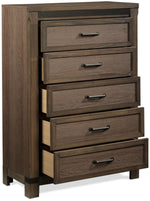 Rossco 5-Drawer Chest - Rustic Oak
