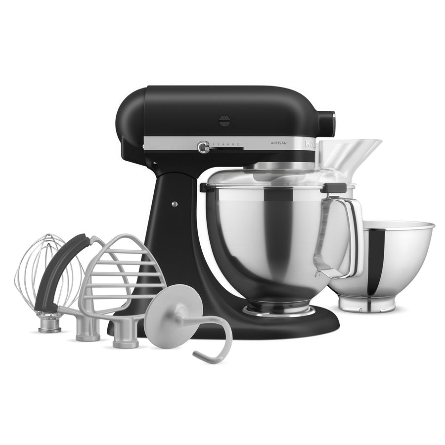 KitchenAid Black Matte Artisan® Series Tilt-Head Stand Mixer with Premium Accessory Pack - KSM195PSBM