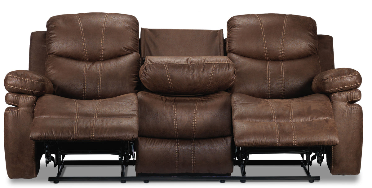 Marbella Reclining Sofa with Drop Down Table - Brown