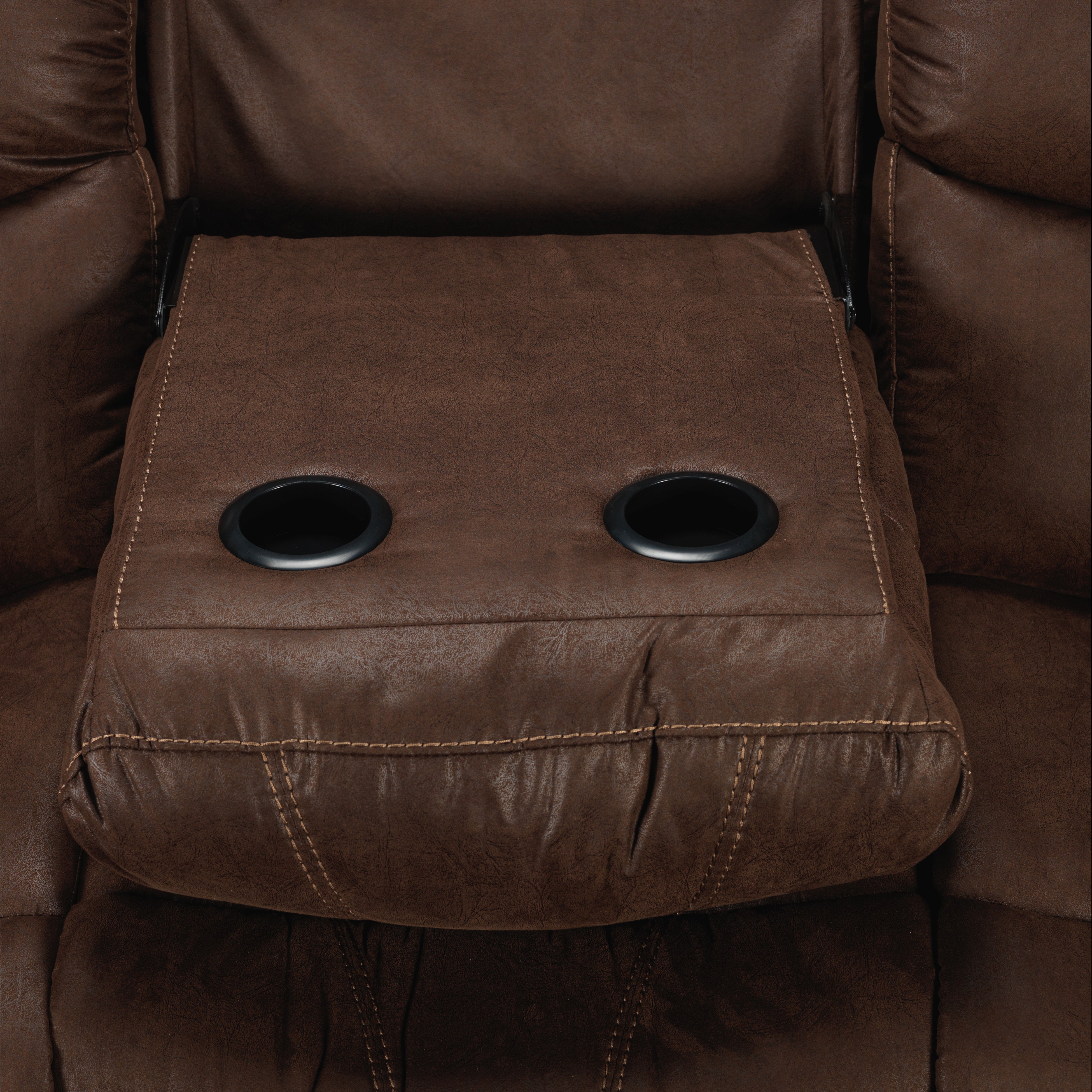 Marbella Reclining Sofa with Drop Down Table - Brown