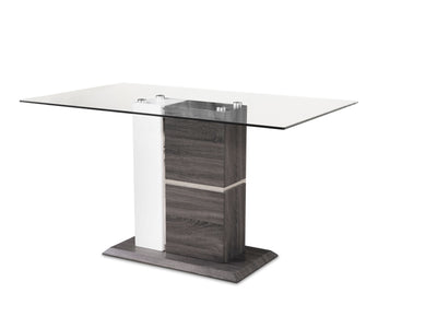Atlas II Table de salle à manger hauteur bistrot – gris, blanc