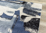Easterly Uneven Stamps Rug - 8' X 11' - Cream/Blue/Grey